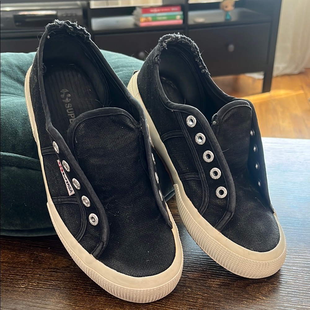 Superga Black Slip-On Sneakers